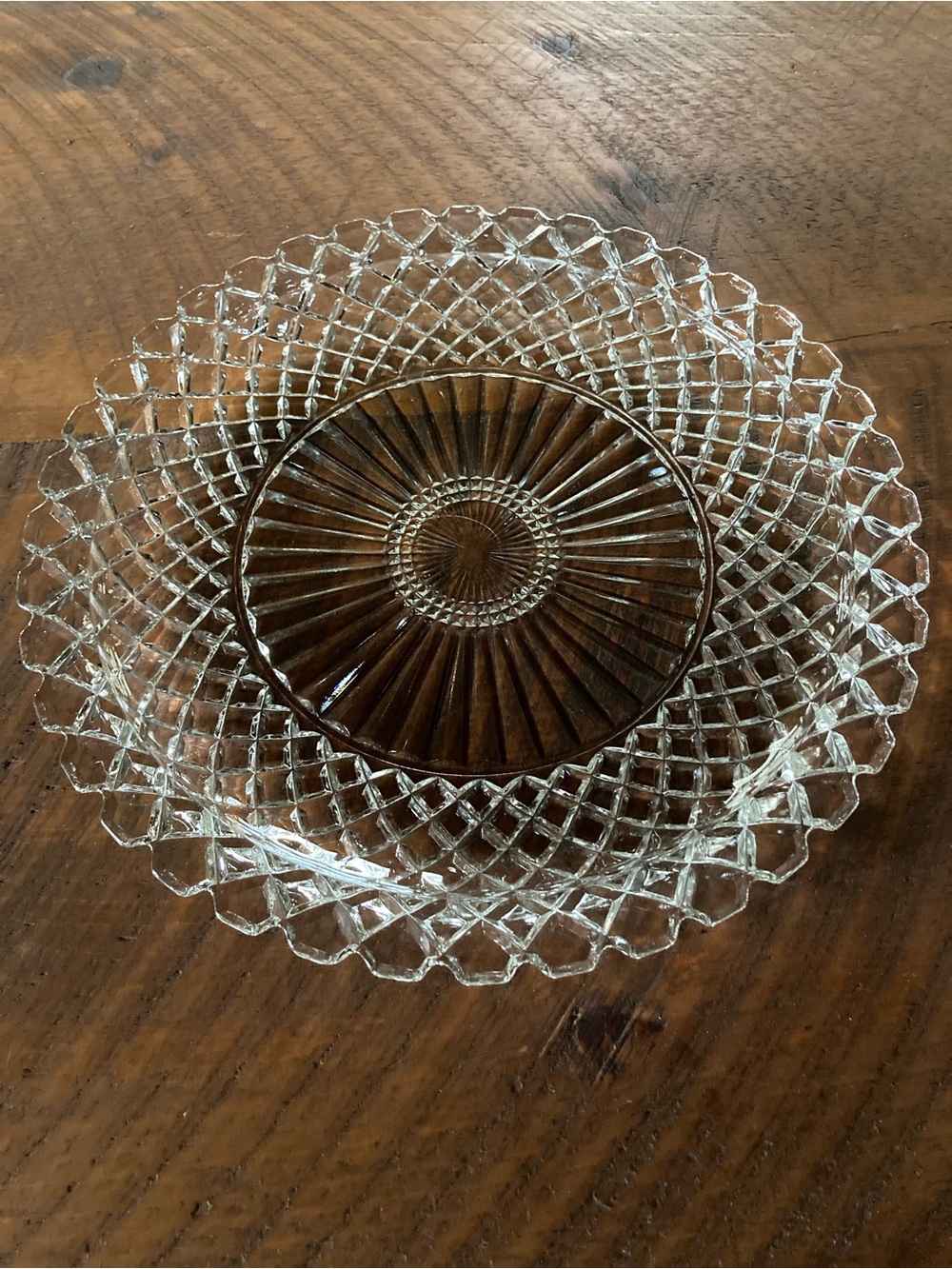 Vintage | Anchor Hocking Waterford Pattern Pressed Glass Serving Plate